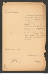 k.k. naturhistorisches Hofmuseum, Intendanzakten 1885-1896 (Hauer), Aktenzahl Z.750.a/1890, Seite 1